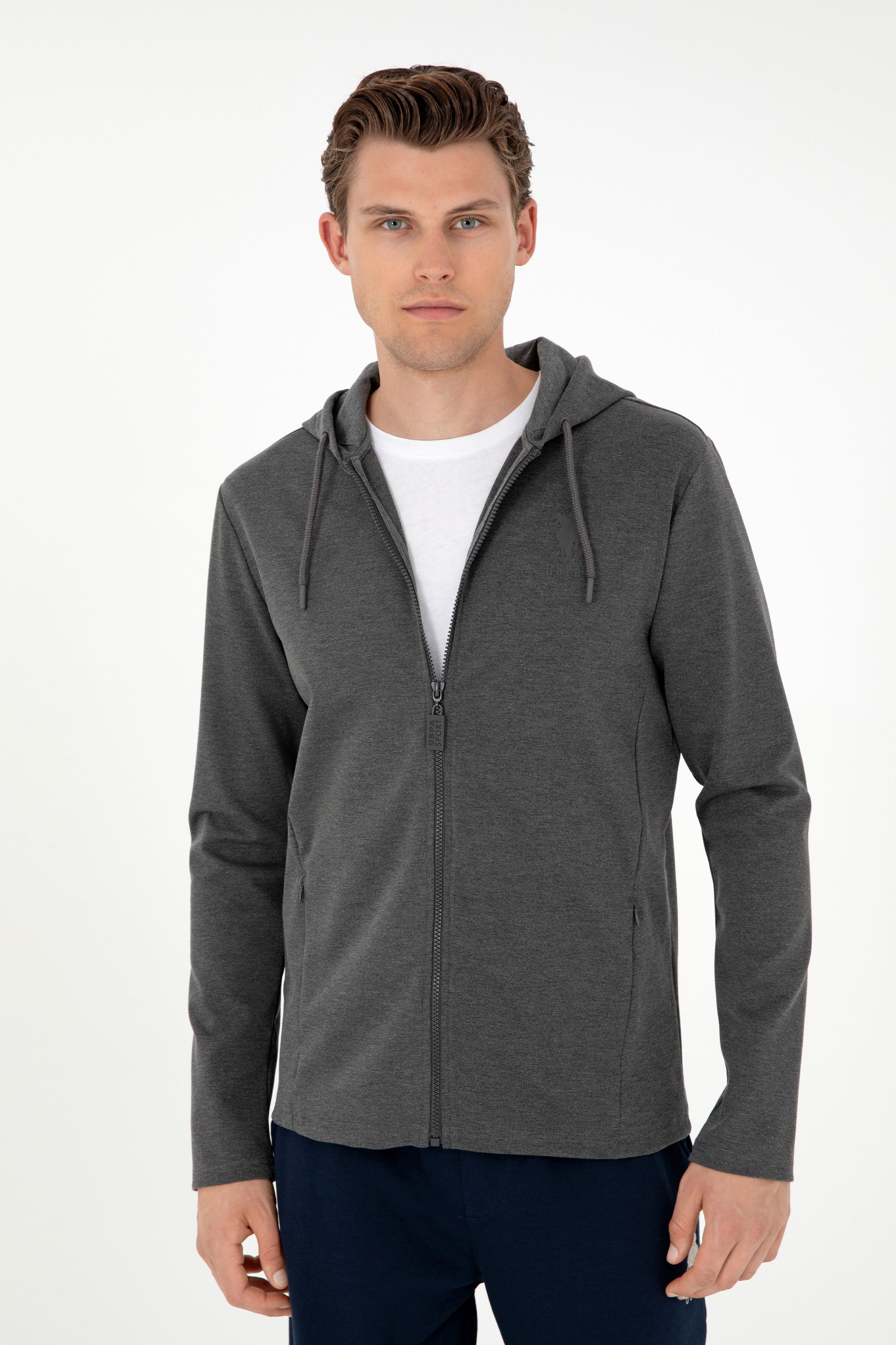 Men's Anthracite Melange Knitted Cardigan