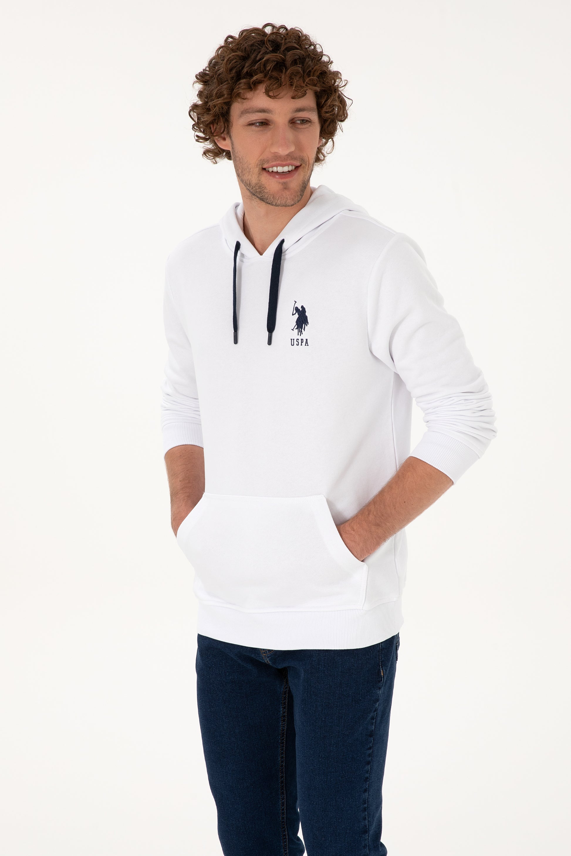 Men's White Basic Sweatshirt