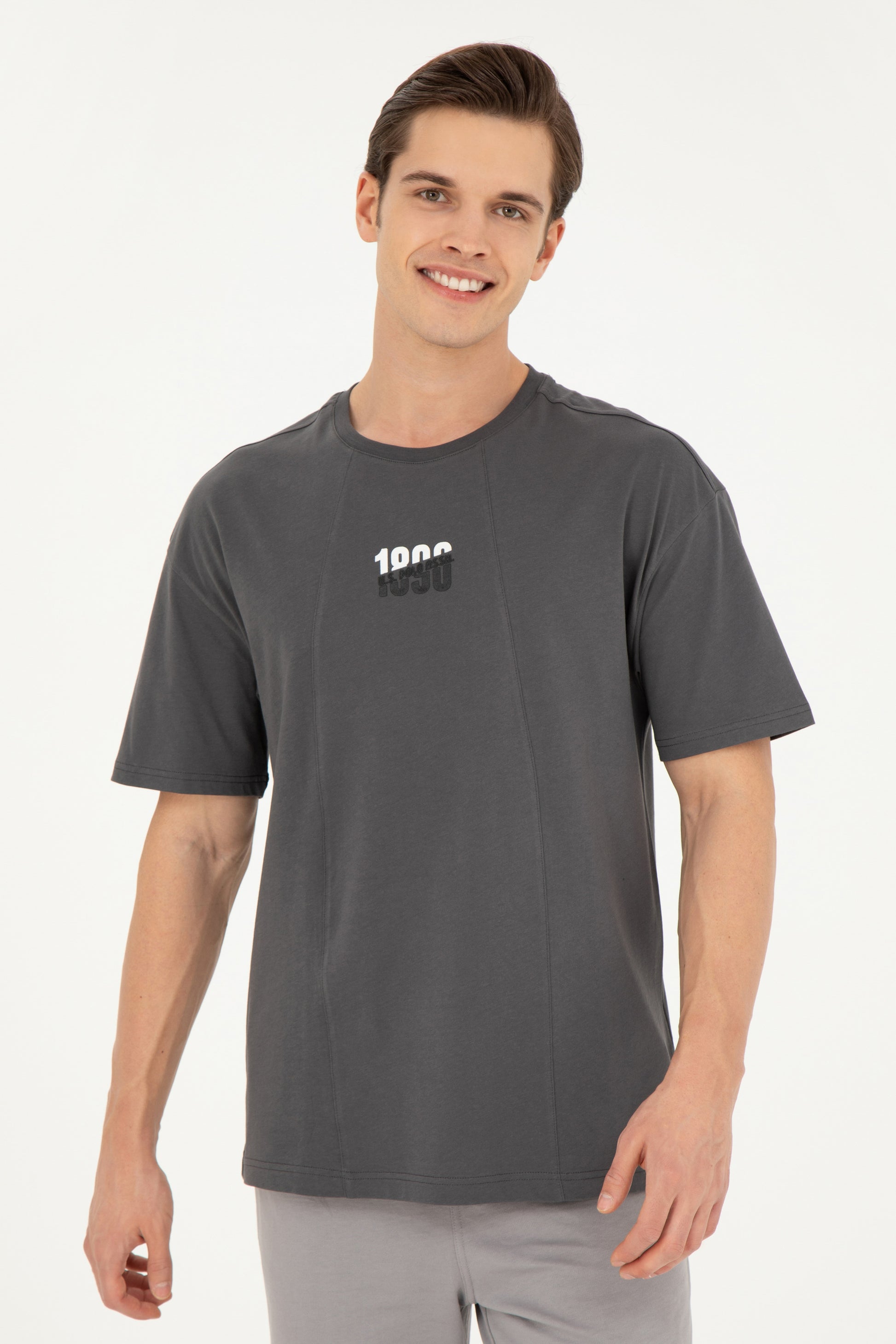 Men's Comfort Fit Crew Neck Anthracite T-Shirt
