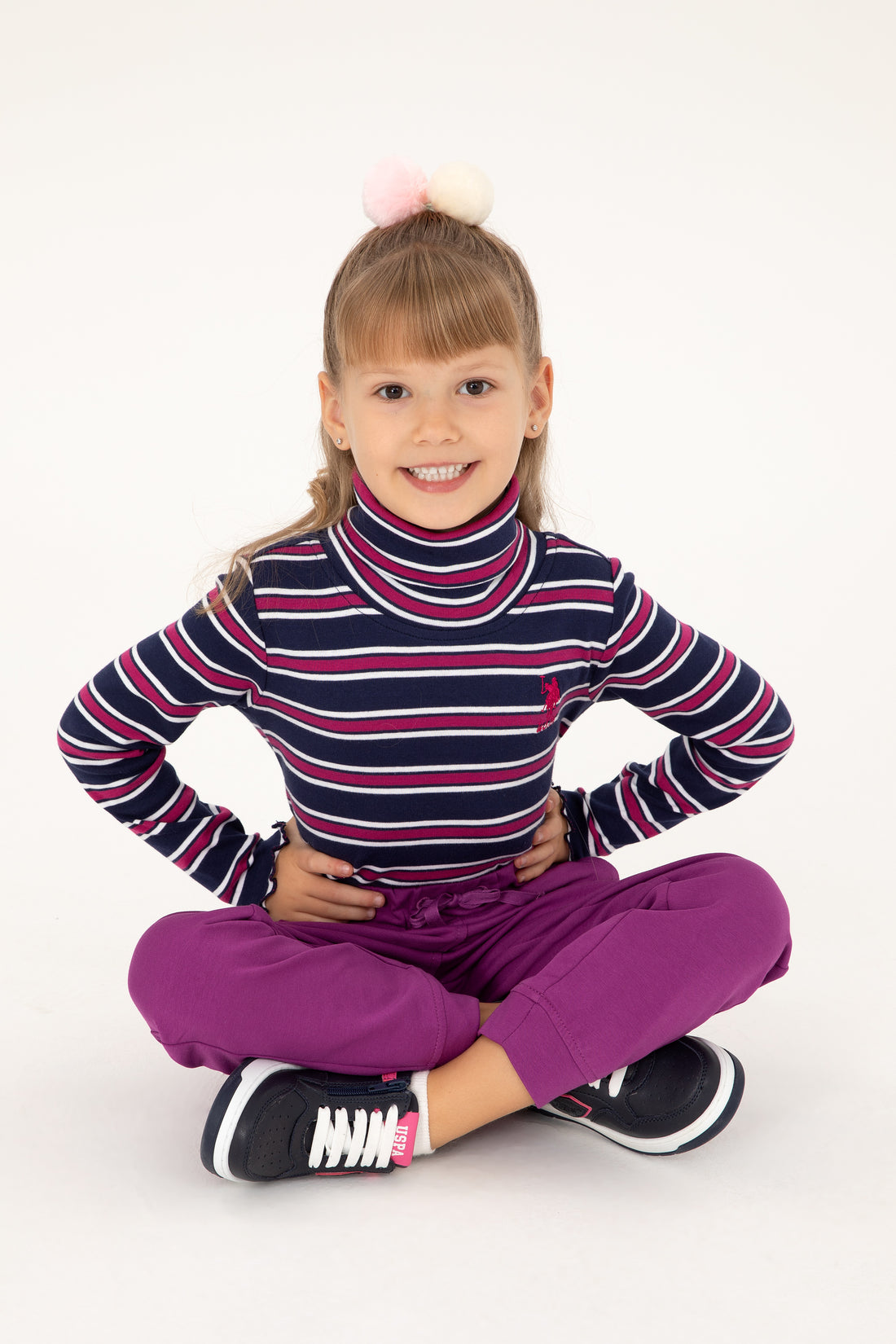 Girls' Navy Turtleneck Sweatshirt