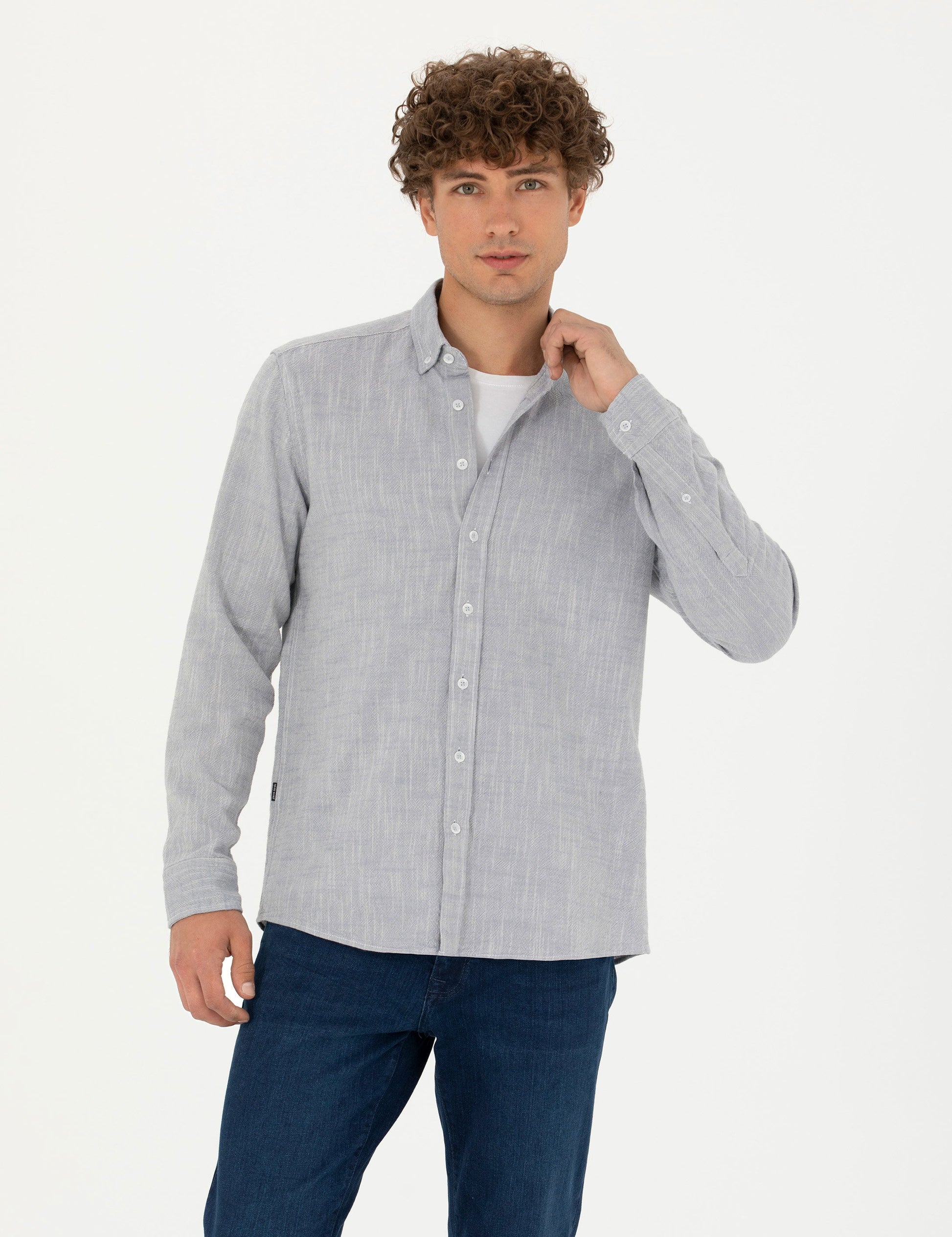 Blue Regular Fit Long Sleeve Shirt