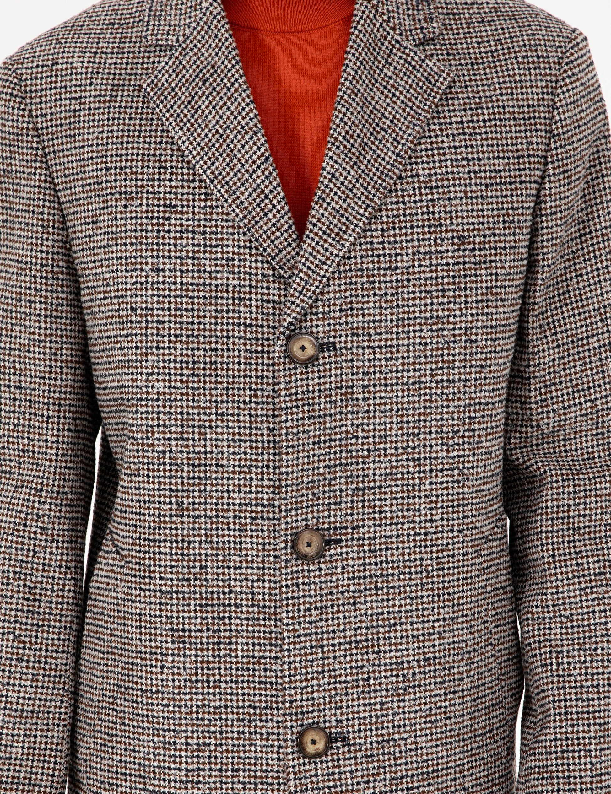 Brown Slim Fit Cashmere Coat