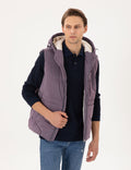 Purple Hooded Inflatable Warm Vest
