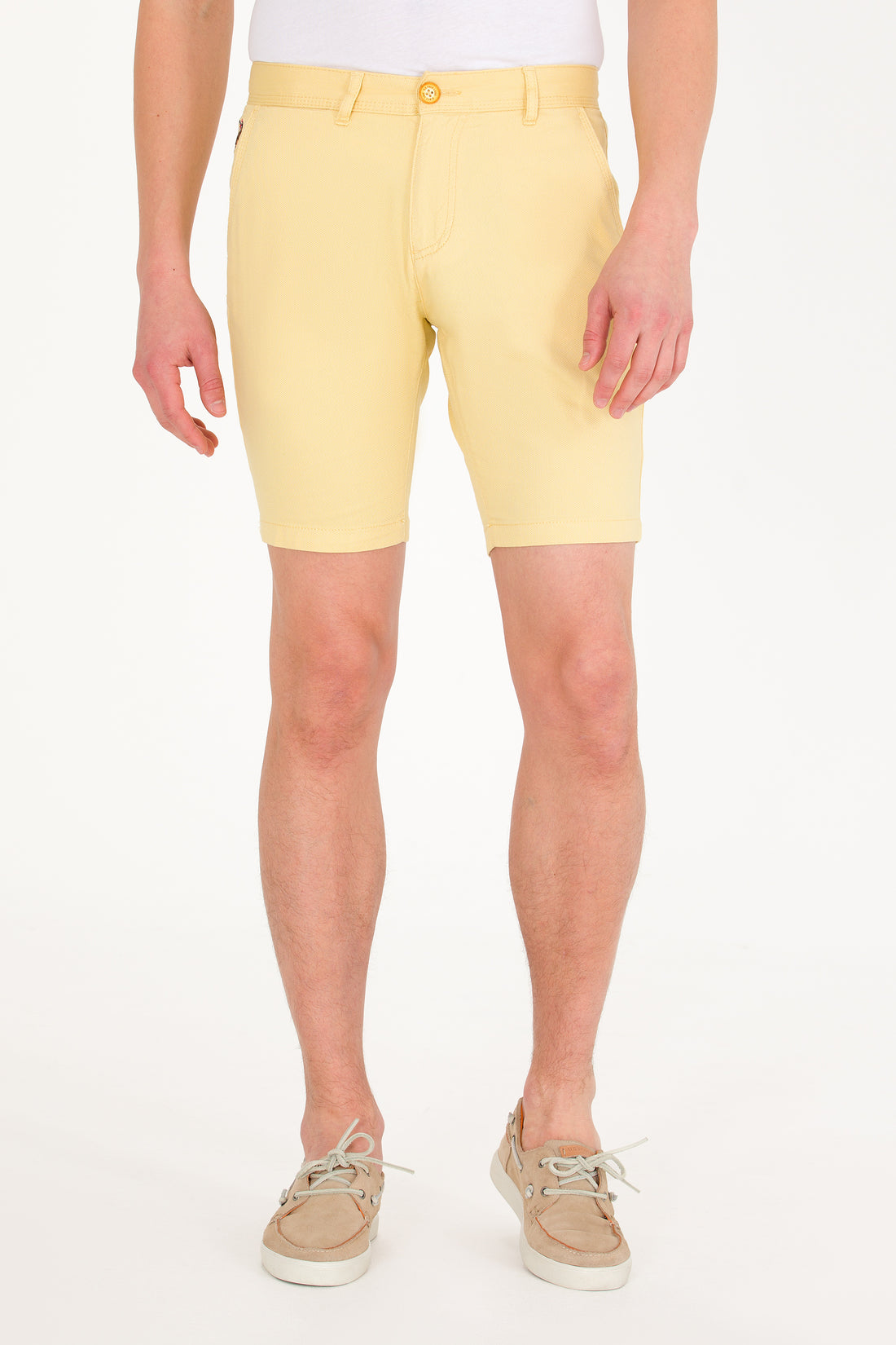 Men's Yellow Woven Shorts