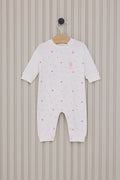 Baby Girl White Heart Pattern 100% Cotton Long Sleeve Jumpsuit