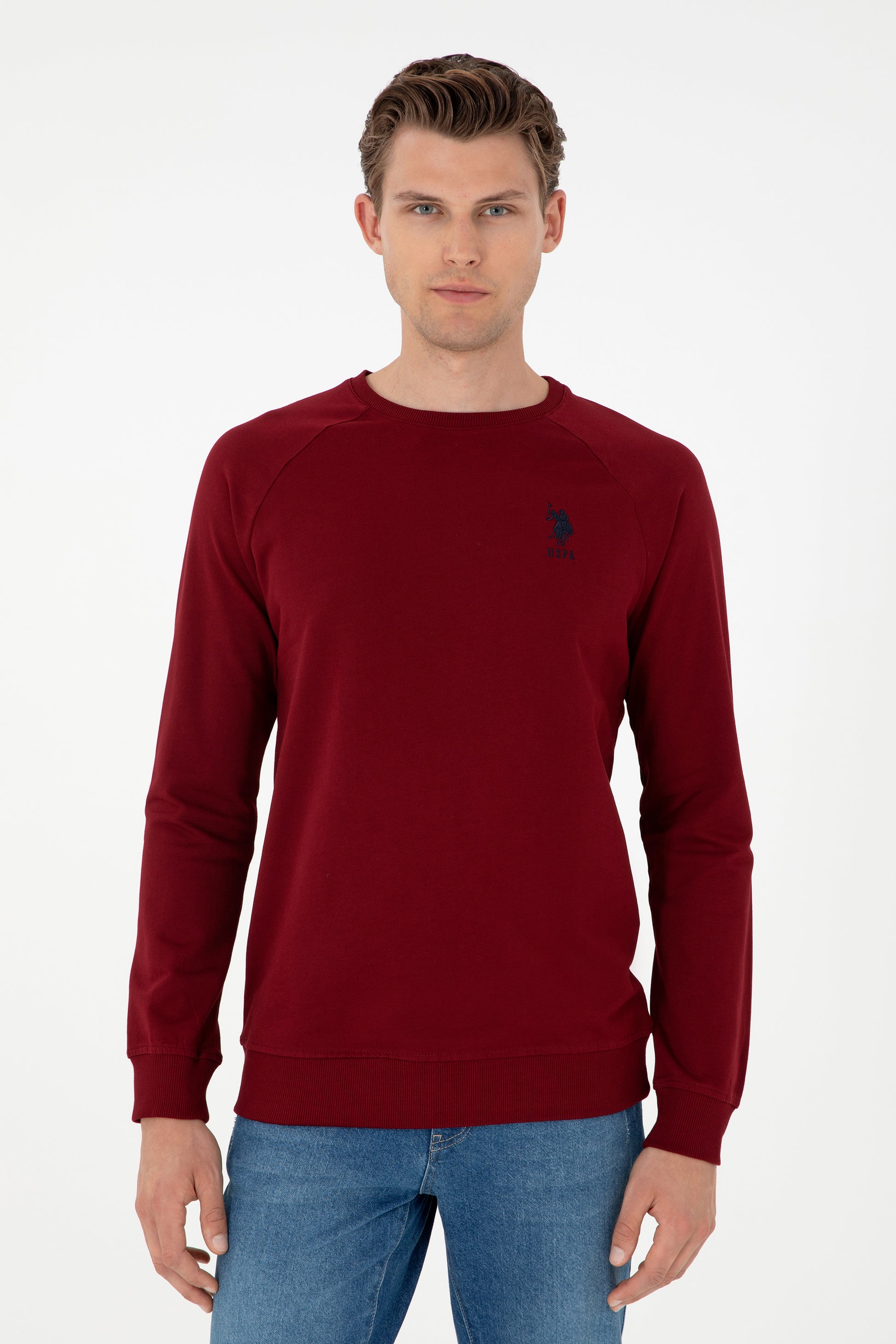 Men's Burgundy Basic Sweatshirt