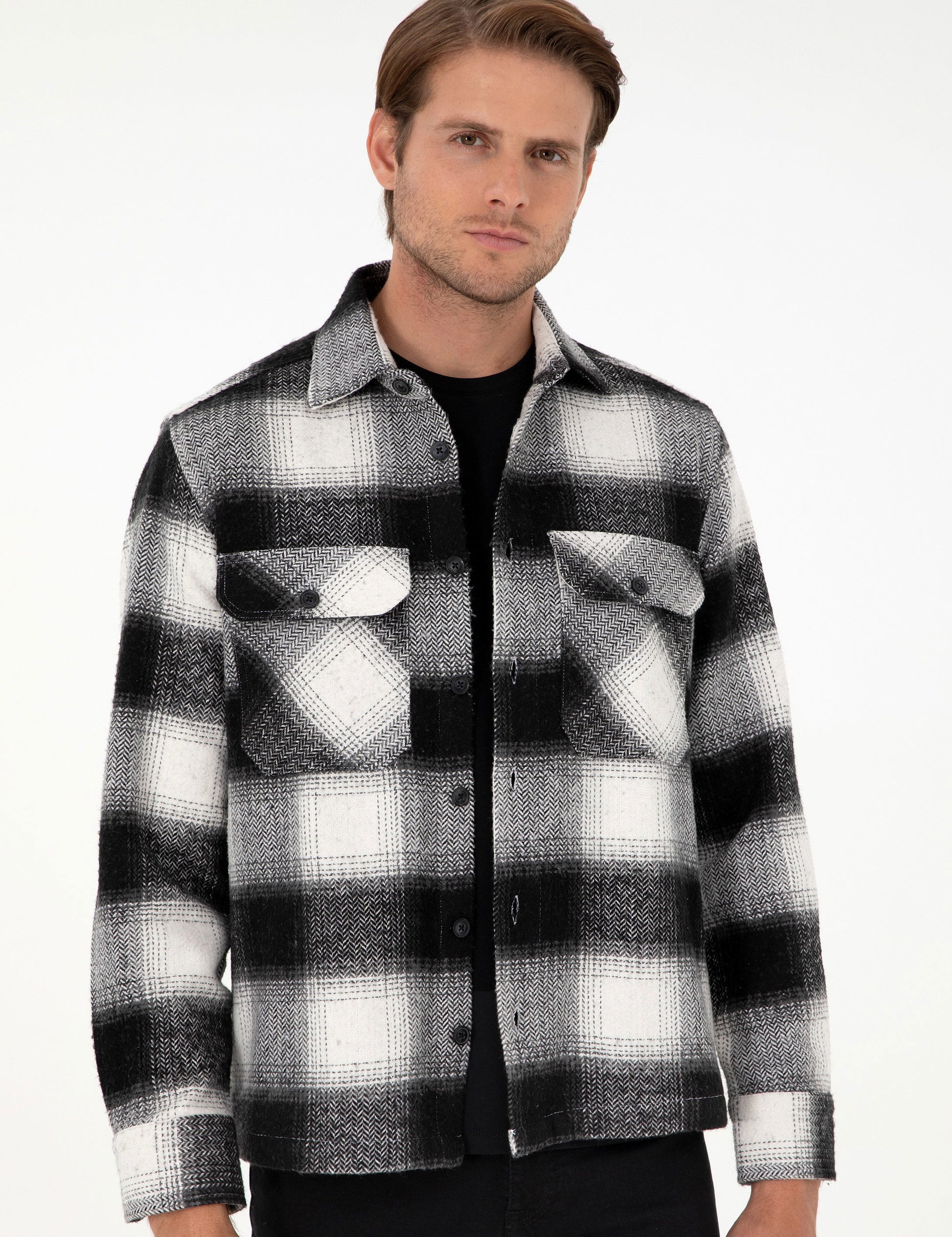 Black Comfort Fit Long Sleeve Lumberjack Shirt