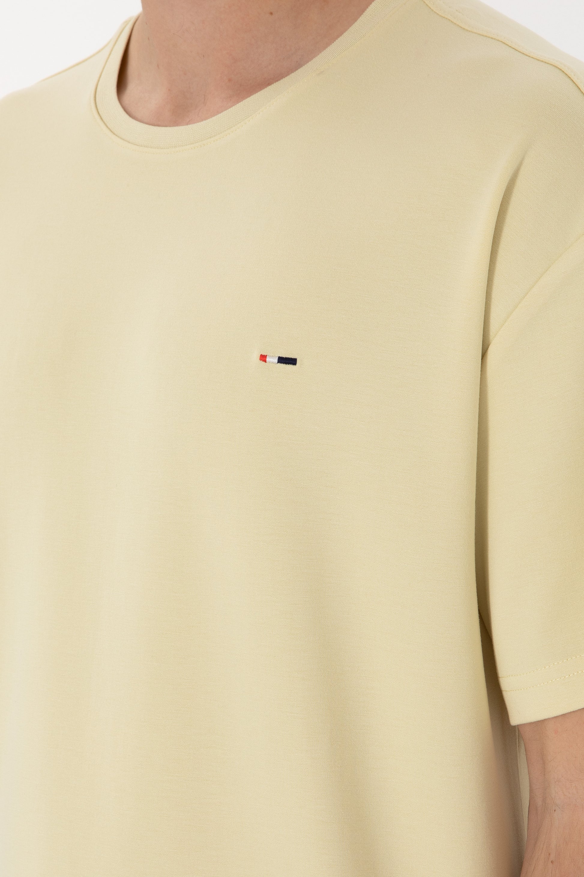 Men's Comfort Fit Crew Neck Light Khaki T-shirt T-shirt