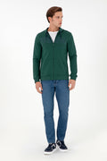 Men's Dark Green Knitted Cardigan