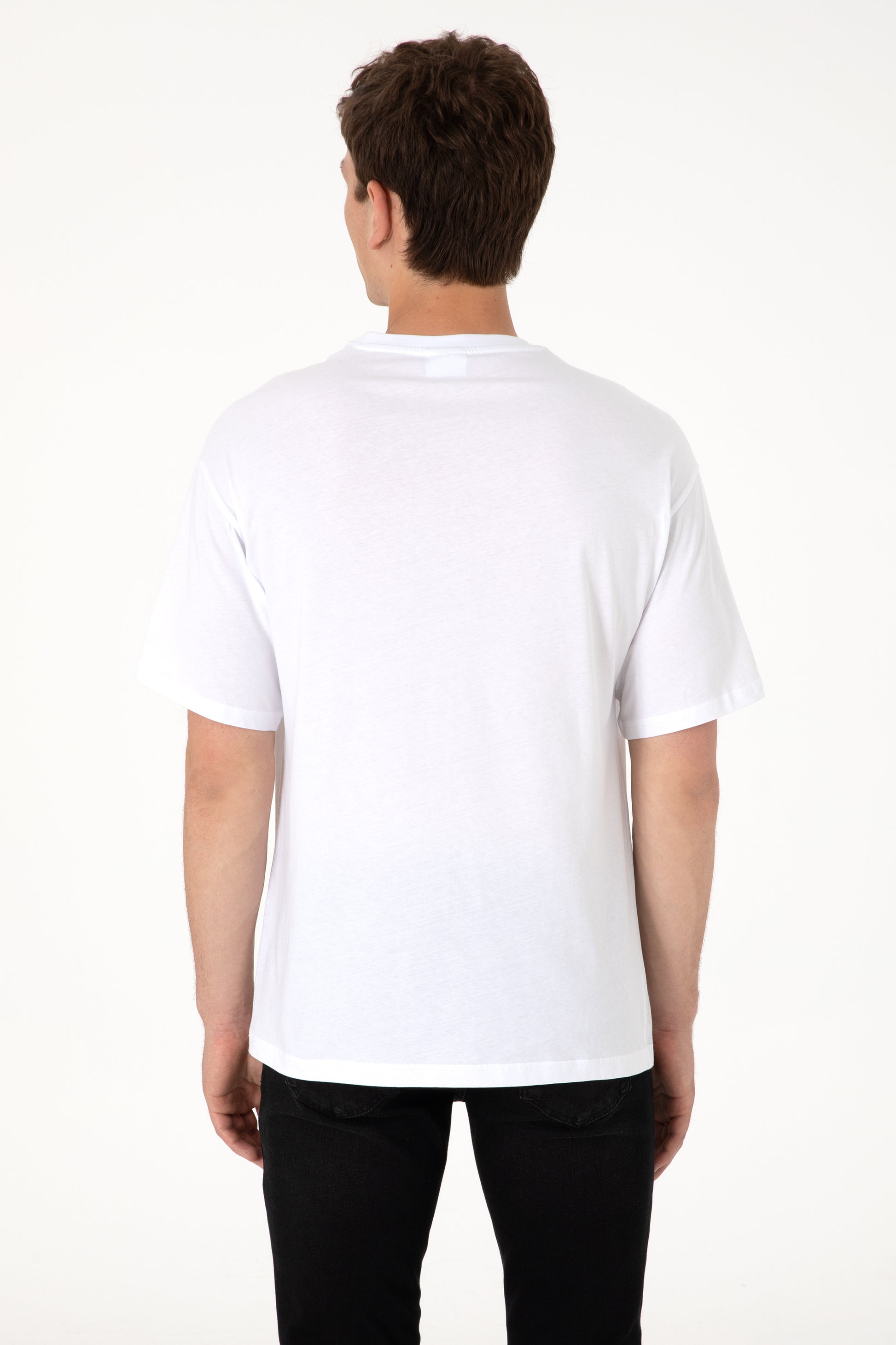 Men's Comfort Fit Crew Neck White T-Shirt