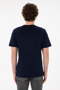 Men's Regular Fit Crew Neck Navy Basic T-Shirt