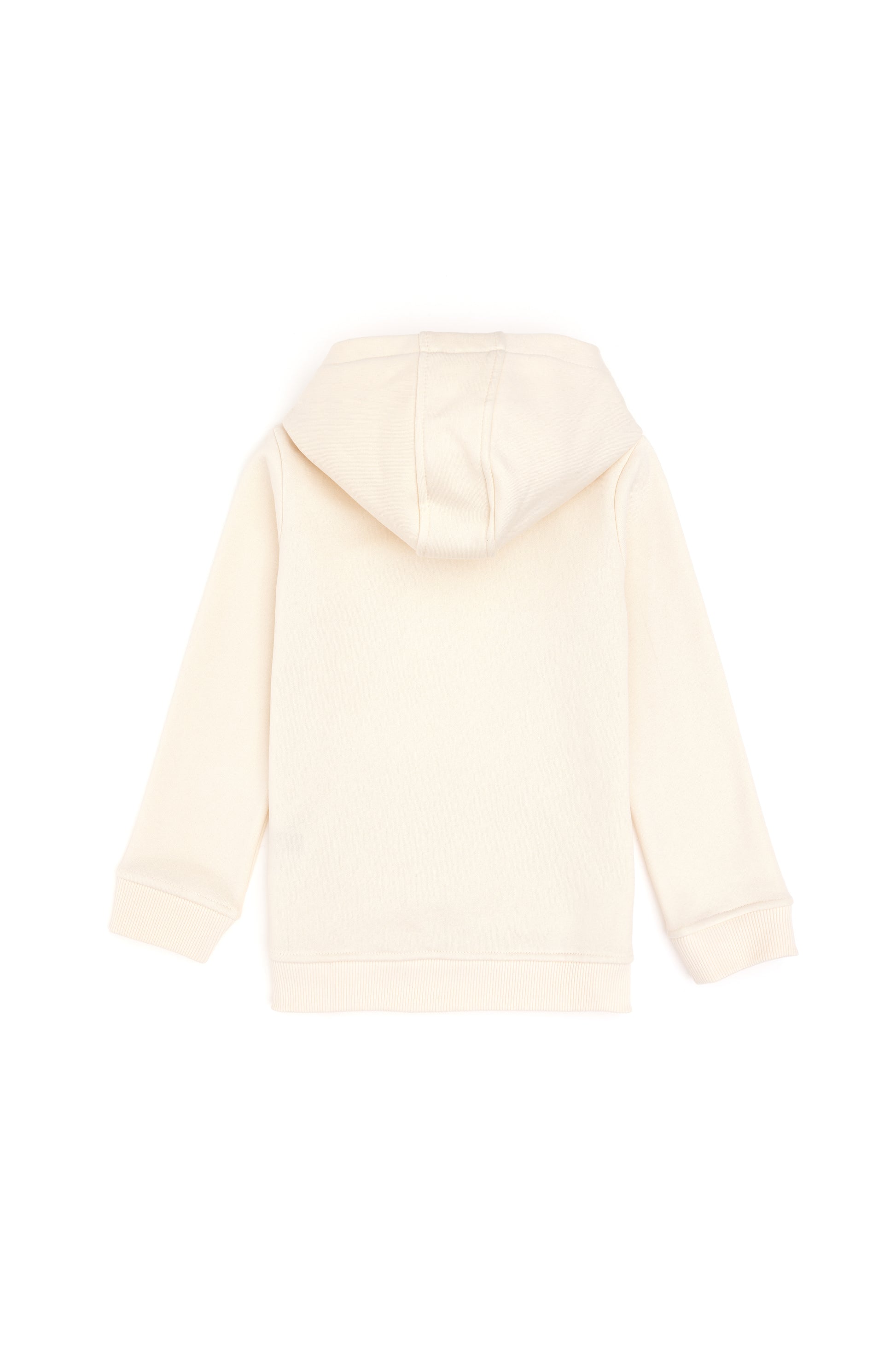 Girls' Cream Hooded Basic Sweatshirt