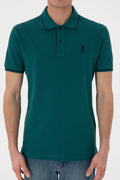 Men's Slim Fit Polo Neck Dark Green Basic T-Shirt