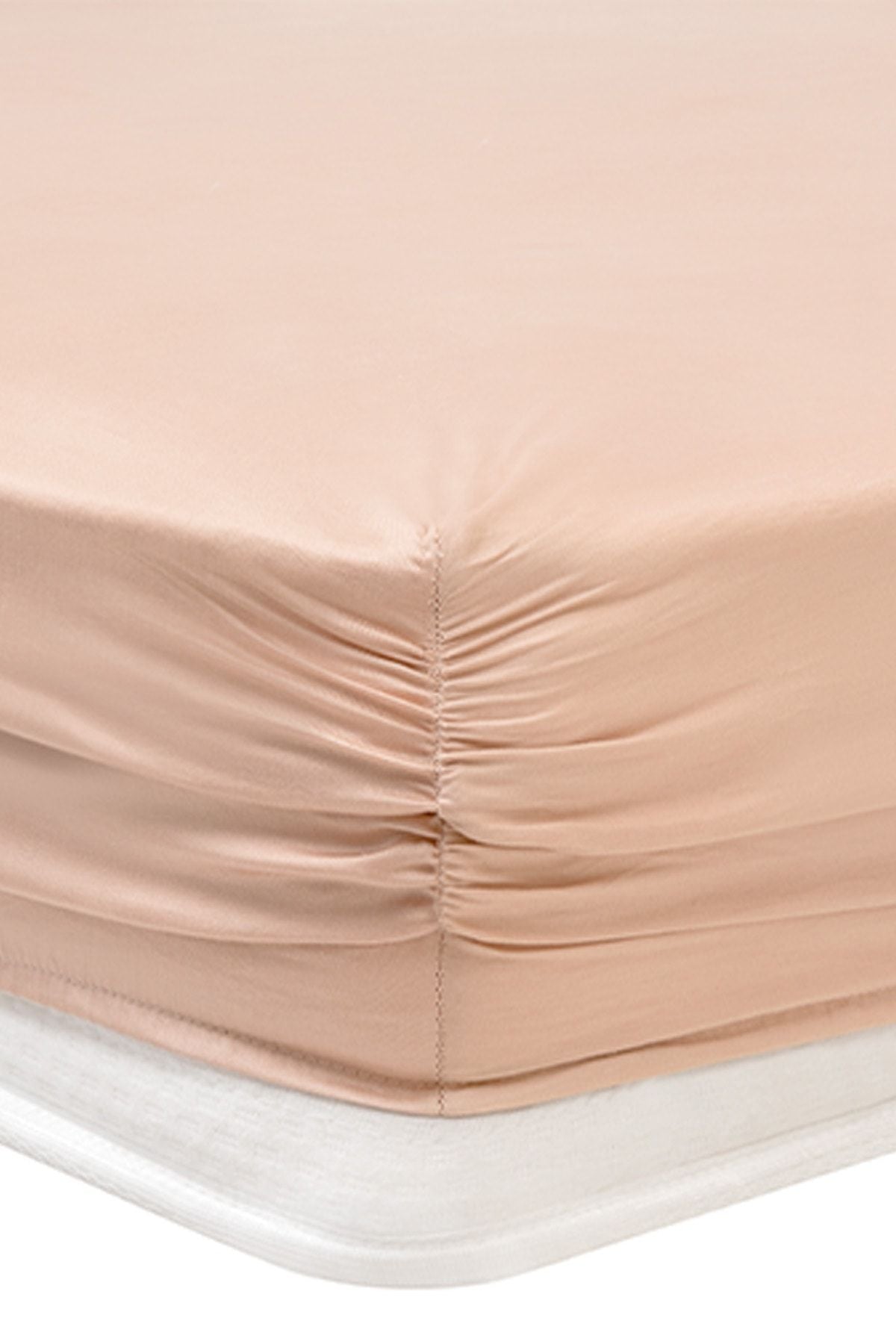 Maisy Bamboo Satin Double Elastic Bed Sheet - Blush