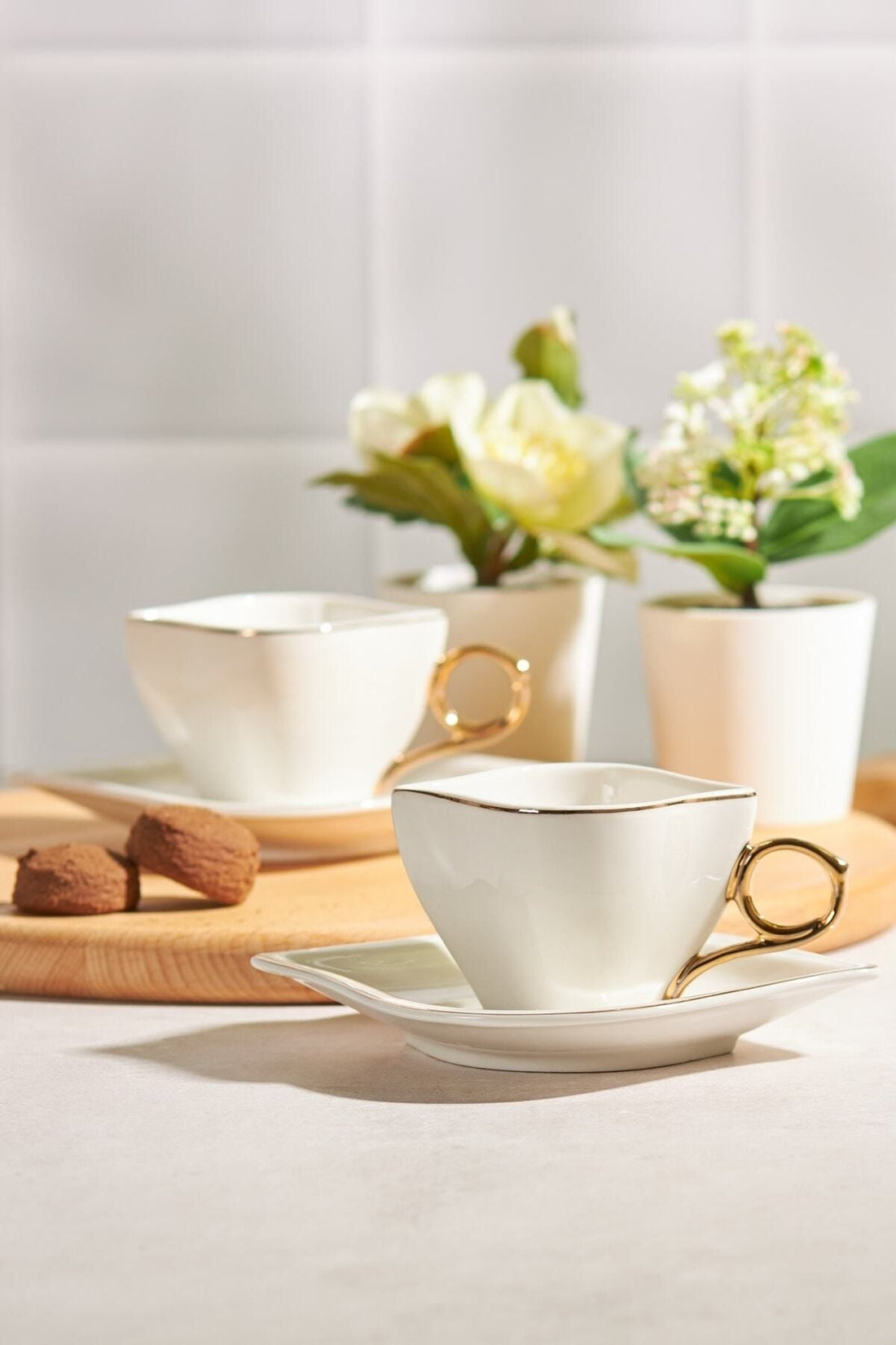 Endless Love 2 Seater Coffee Cup Set White Gold 100 ml