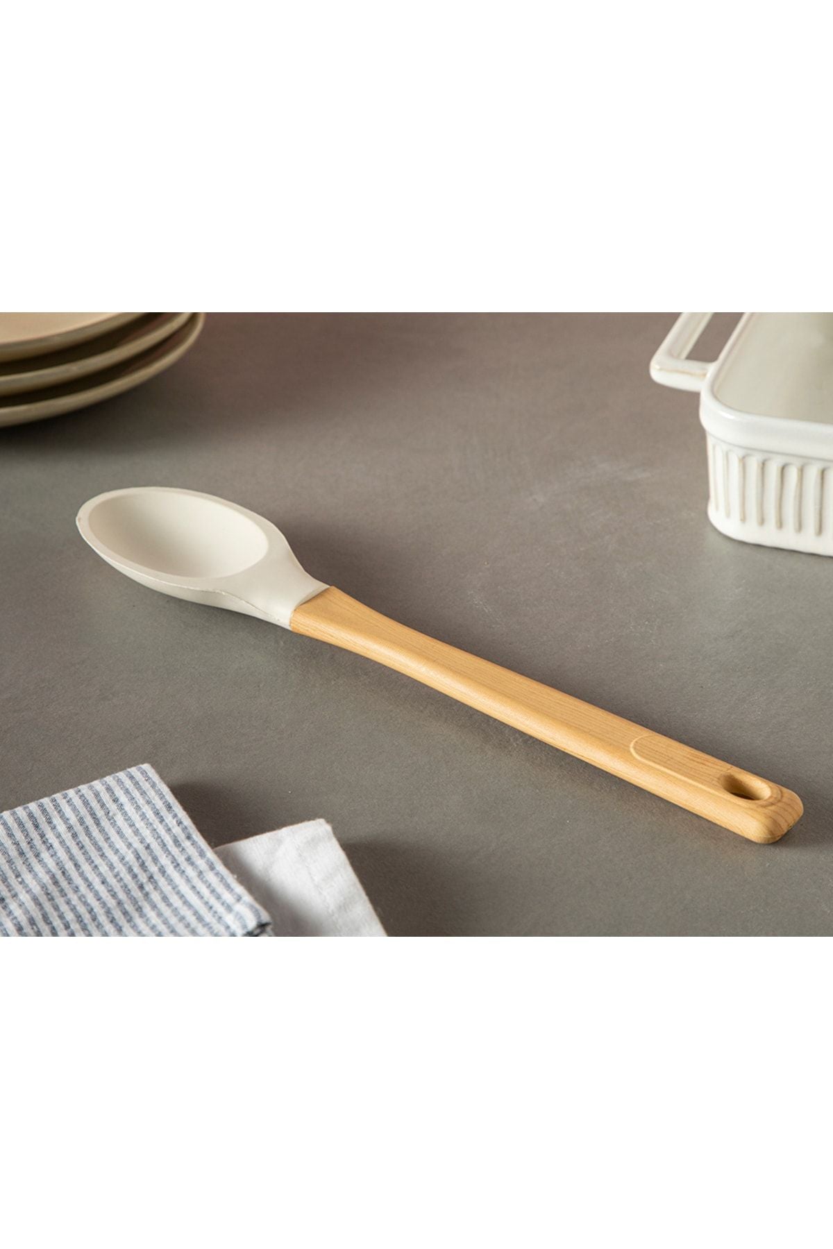 Eddy Silicone Serving Spoons 29 Cm Light Beige