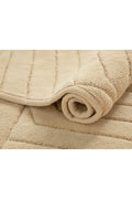 Wavy Cotton Bath Mat Set 60x100 Cm 60x50 Cm Beige