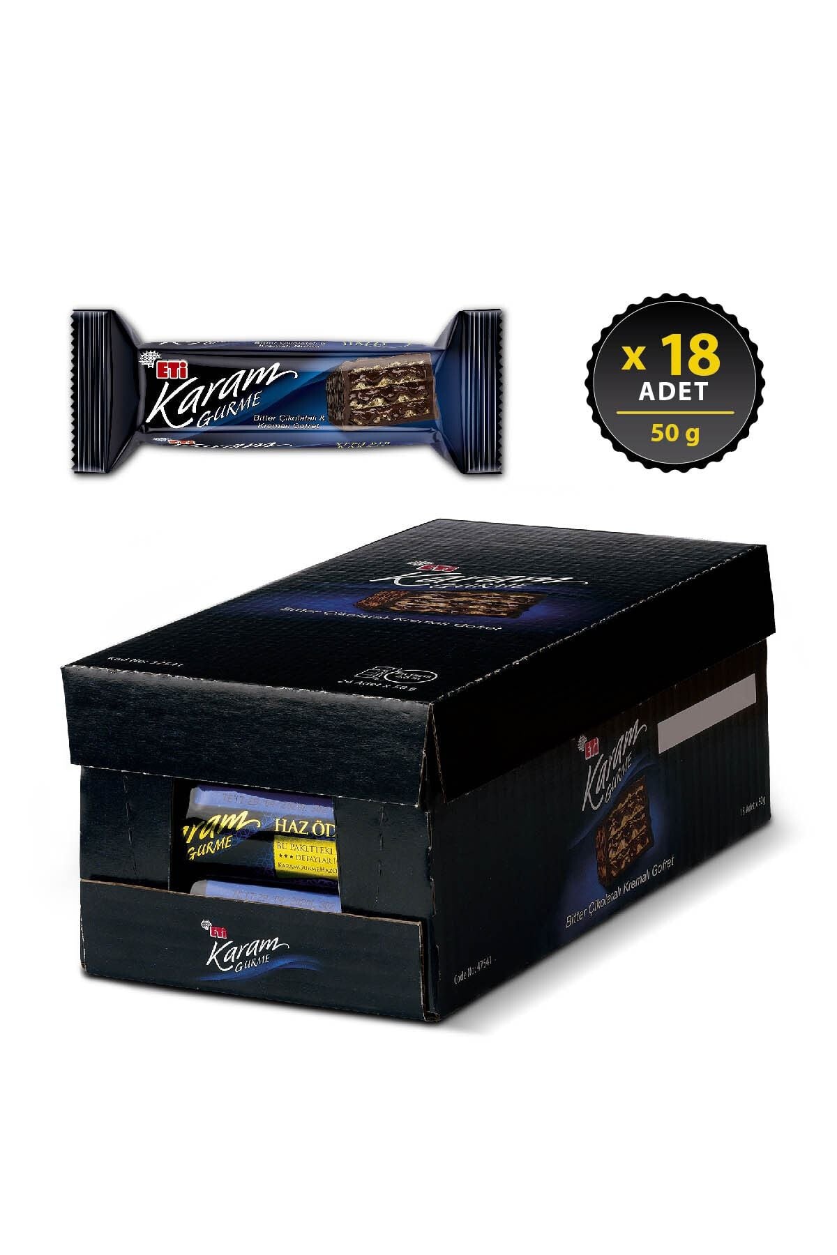 Karam Gourmet Dark Chocolate Wafer 50 g x 18 Pcs