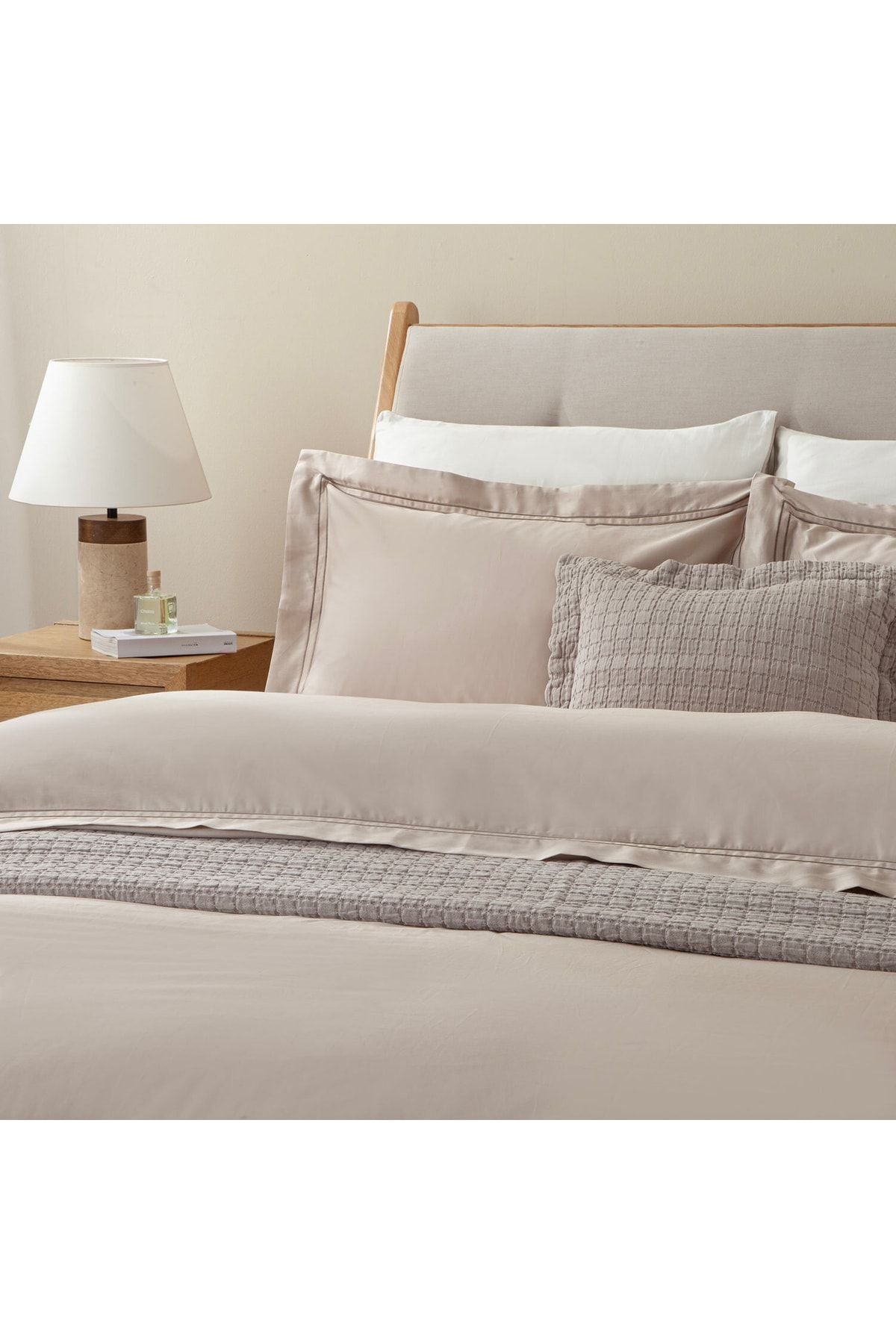 Glad Duvet Cover Set 200x220 Cm Stone/Beige
