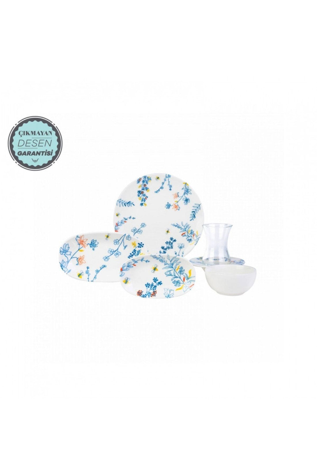 Bonita Blue 26 Pieces 6 Seater Porcelain Breakfast Serving Set