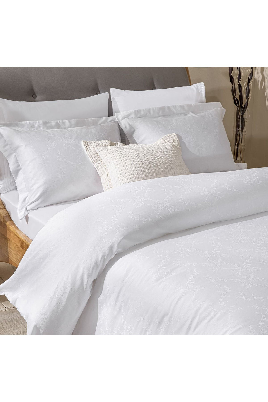 Veludo Duvet Cover Set Double 200x220 Cm White