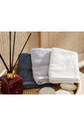 Simple Woven Towel Set of 3 30x30 Cm Ecru - Grey - Anthracite