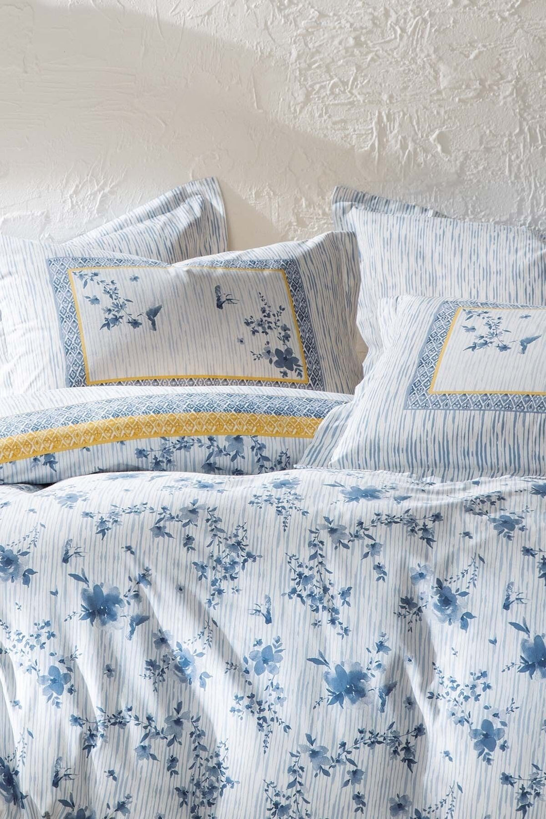 Minella Ranforce Double Bed Linen Set - Blue