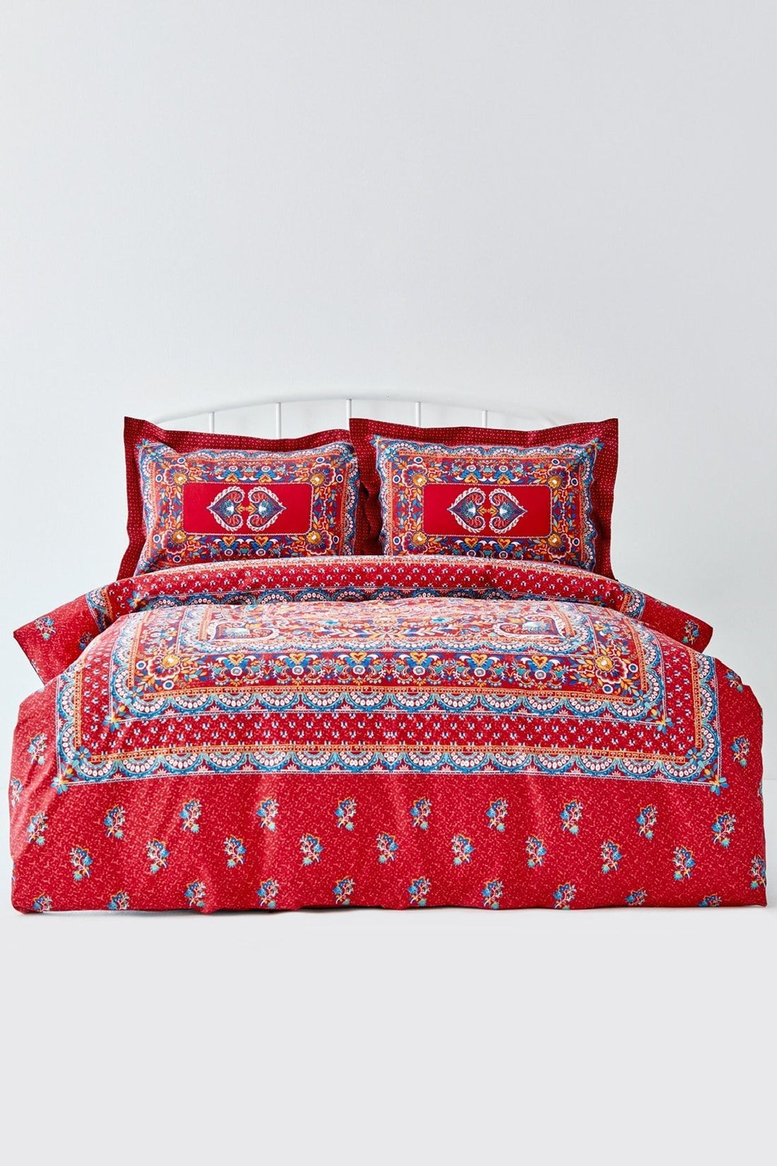 Axle Board Red 100% Cotton Double Size Duvet Cover Set