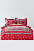 Axle Board Red 100% Cotton Double Size Duvet Cover Set