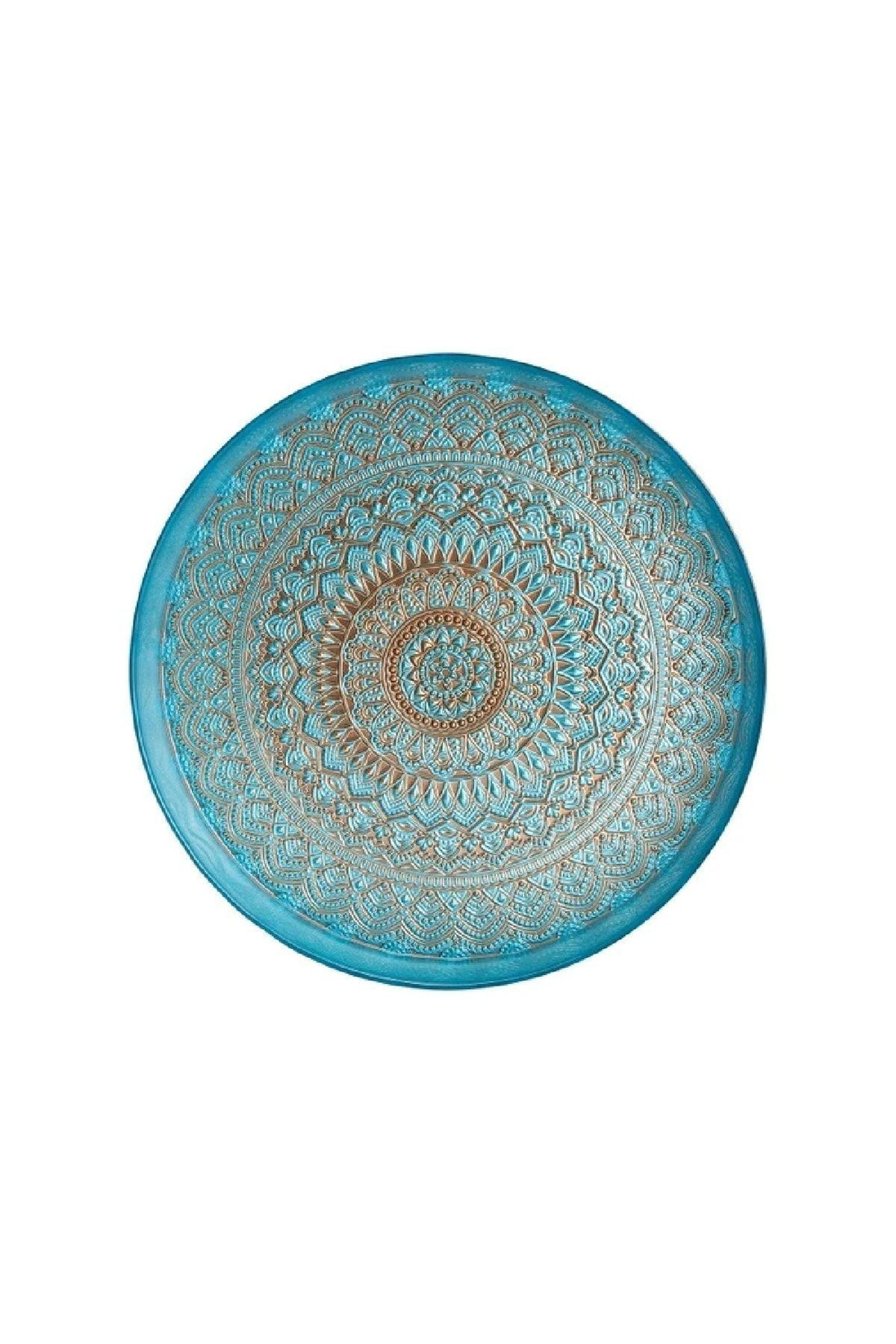 Rihanna Glass Tray Turquoise 32 Cm