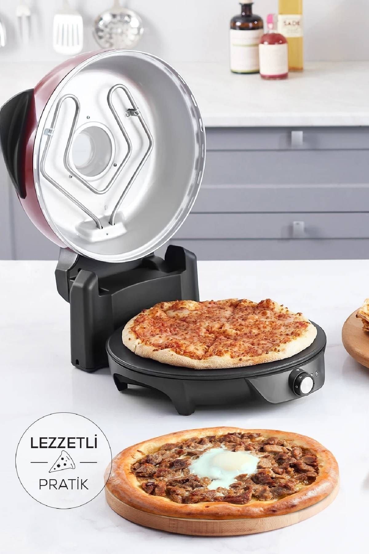 Gastro 10 in 1 Pizza Lahmacun and tandoor Bread Maker Biodiamond Imperaial Red