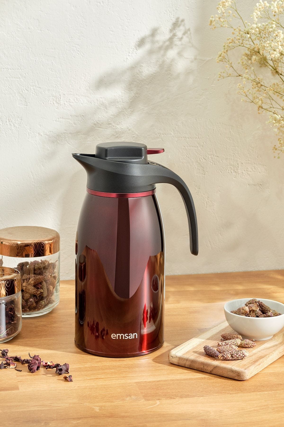 Gamma 12 Hours Hot and Cold Steel Thermos Burgundy 2 Liter