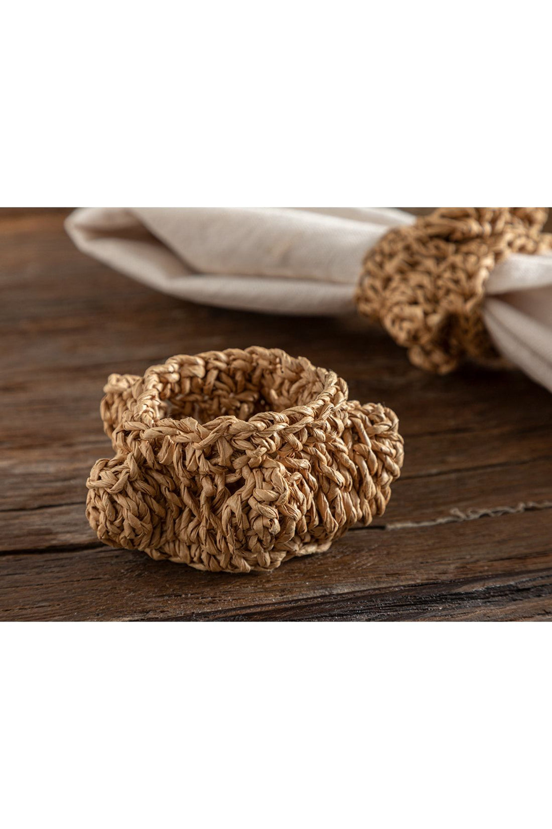 Nathalie Paper Rope 2 Pcs Napkin Ring 6 Cm Natural