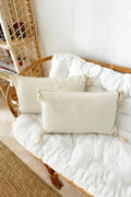 2 Pcs Rectangle Handmade Natural Bulldom Cloth Authentic Organic Cotton Tassel Pillow Case