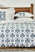 Vivane Blue 100% Cotton Double Size Duvet Cover Set