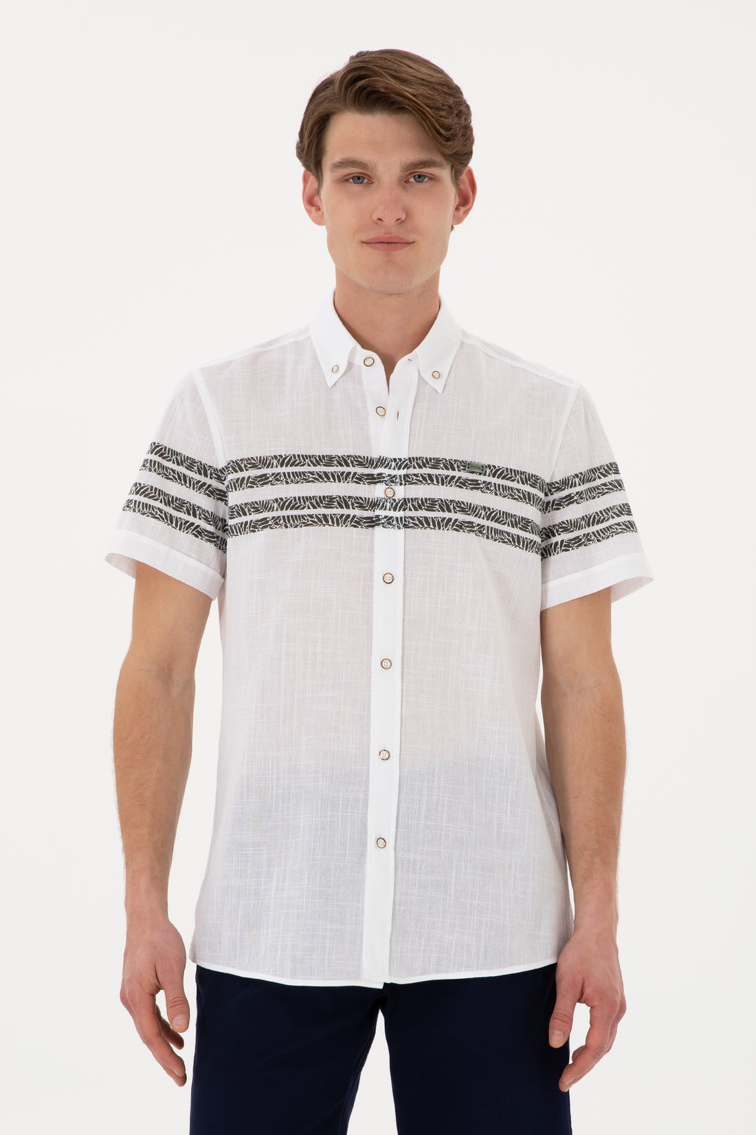 Men's Dark Khaki Short Sleeve Shirt