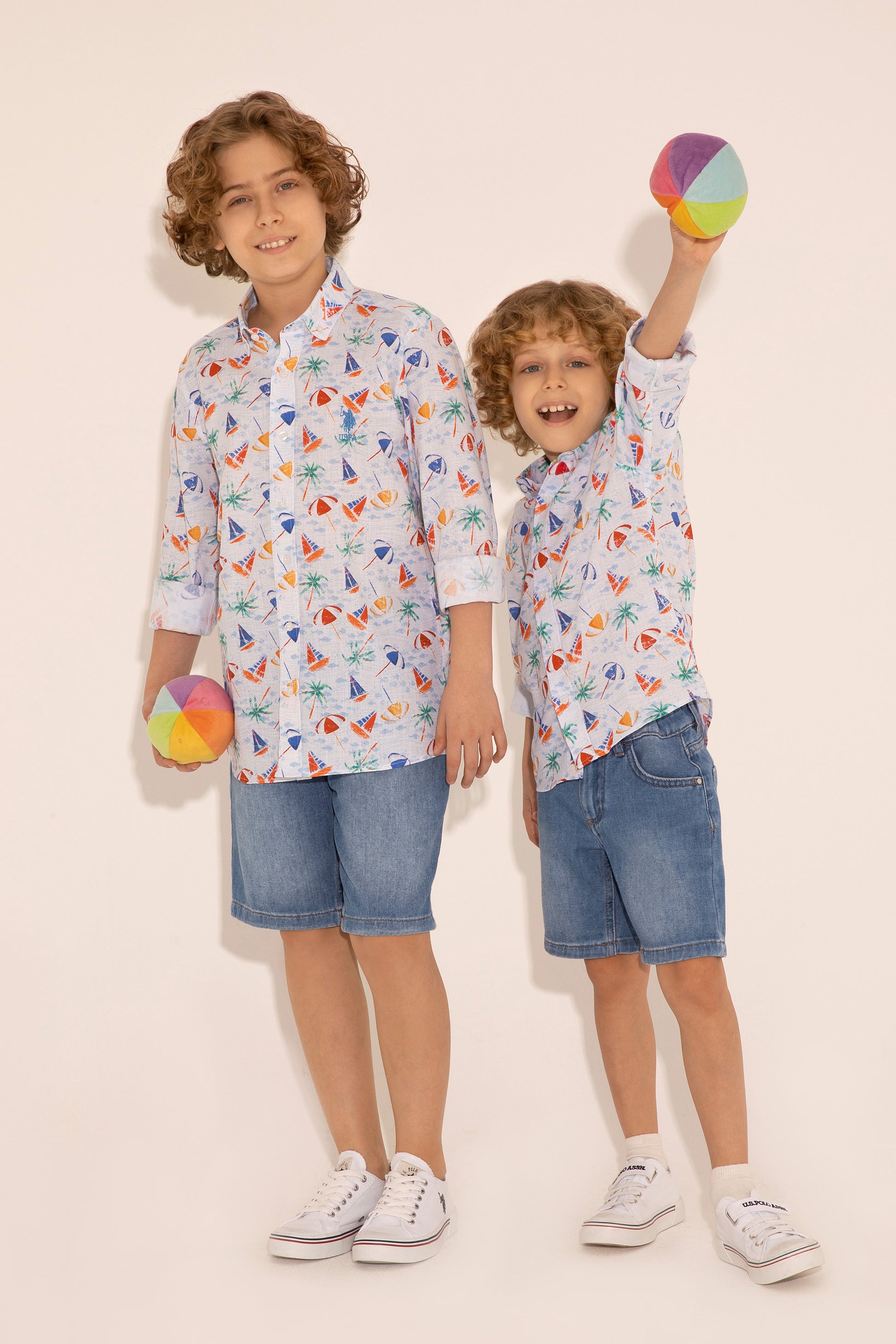 Boy's White Long Sleeve Shirt