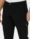 Black Slim Fit Canvas Pants