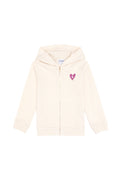 Girls' Cream Zippered Basic Sweatshirt