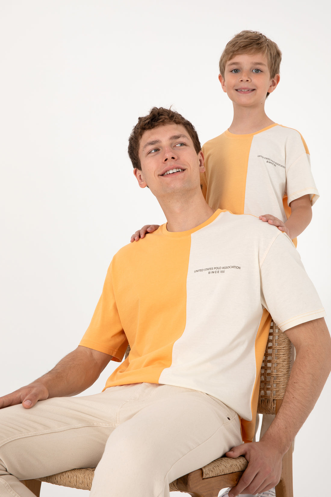 Men's Comfort Fit Crew Neck Orange T-Shirt