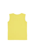 Kids Neon Yellow Crew Neck Sleeveless T-Shirt