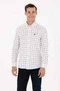 Men's Plaid White Shirt