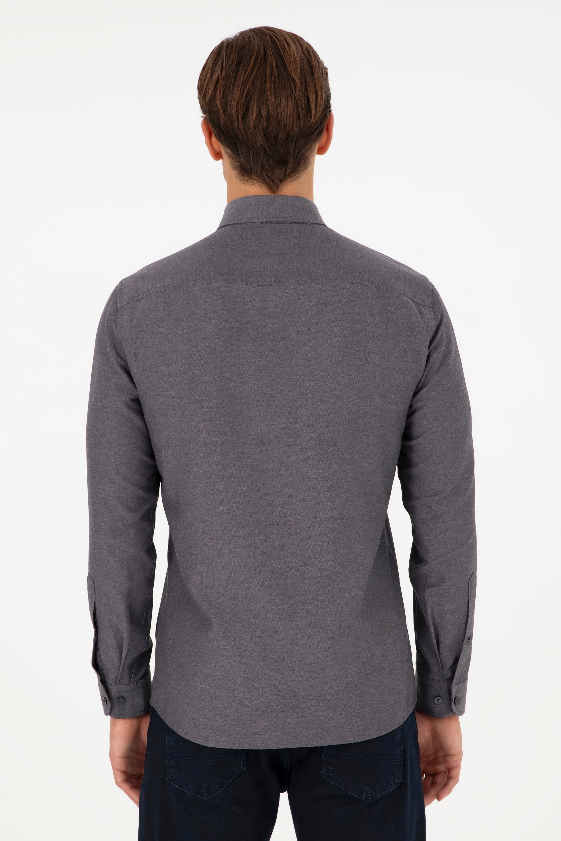 Men's Anthracite Long Sleeve Basic Shirt