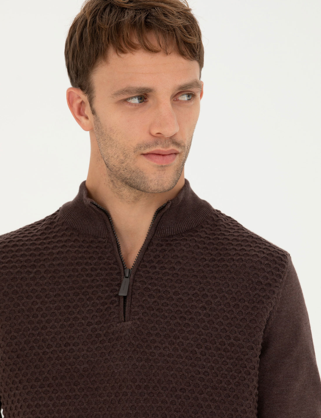 Brown Slim Fit Sweater