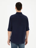 Navy Blue Comfort Fit Long Sleeve Shirt