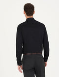 Black Slim Fit Long Sleeve Basic Shirt