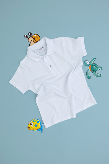 Boy's White Basic T-Shirt