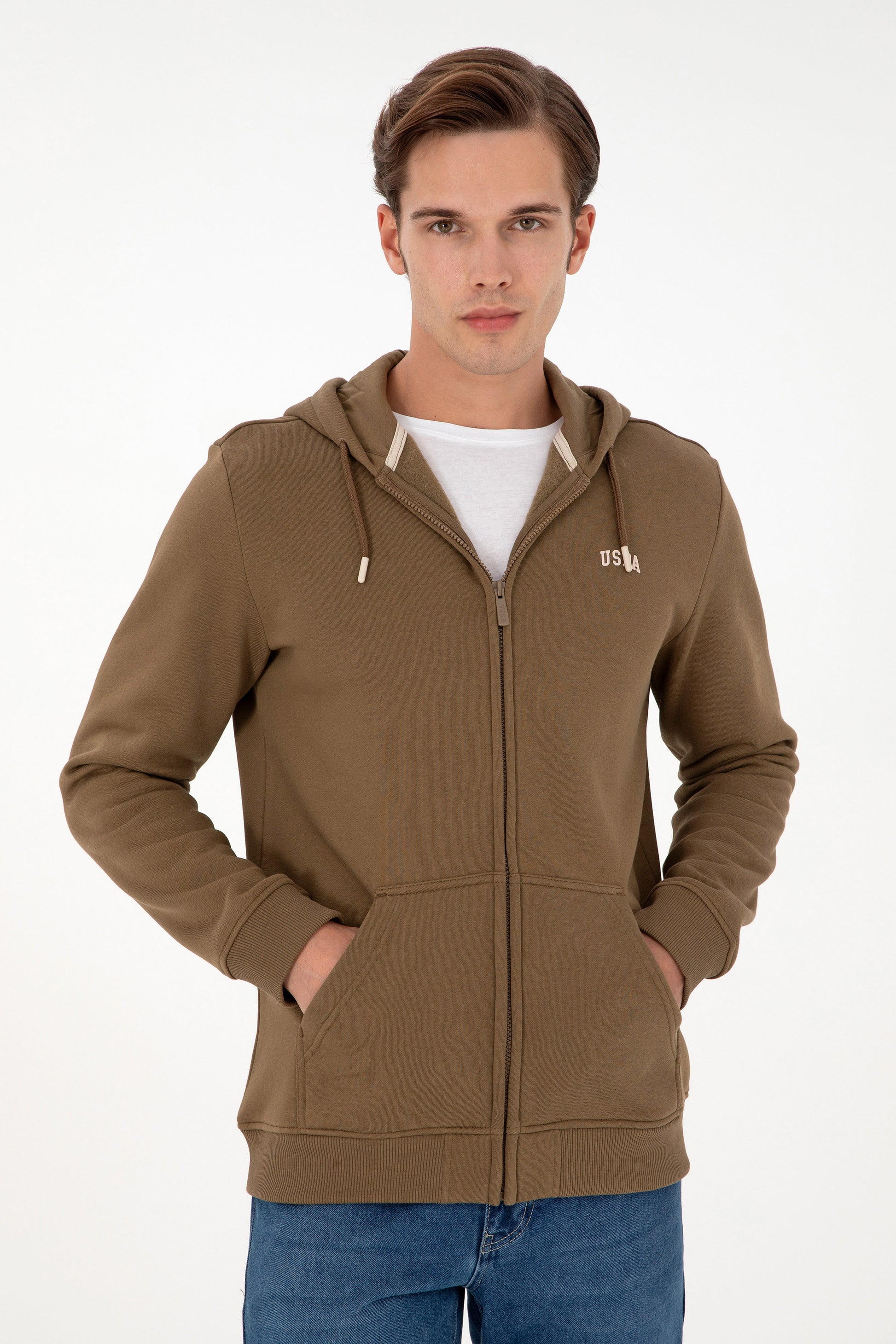 Men's Khaki Knitted Cardigan