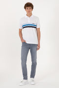 Men's Regular Fit Polo Neck White T-Shirt
