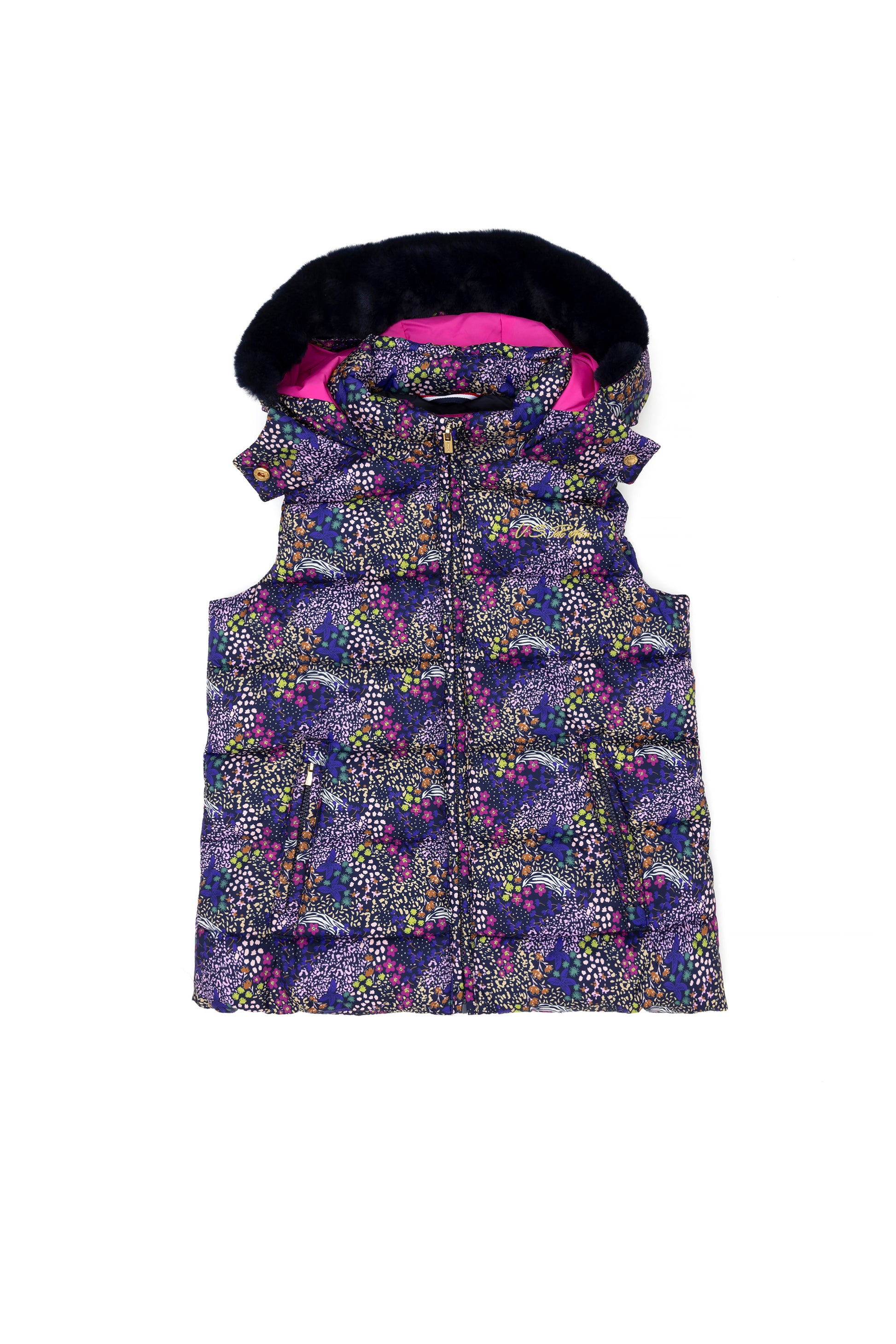 Girls' Navy Blue Hooded Vest